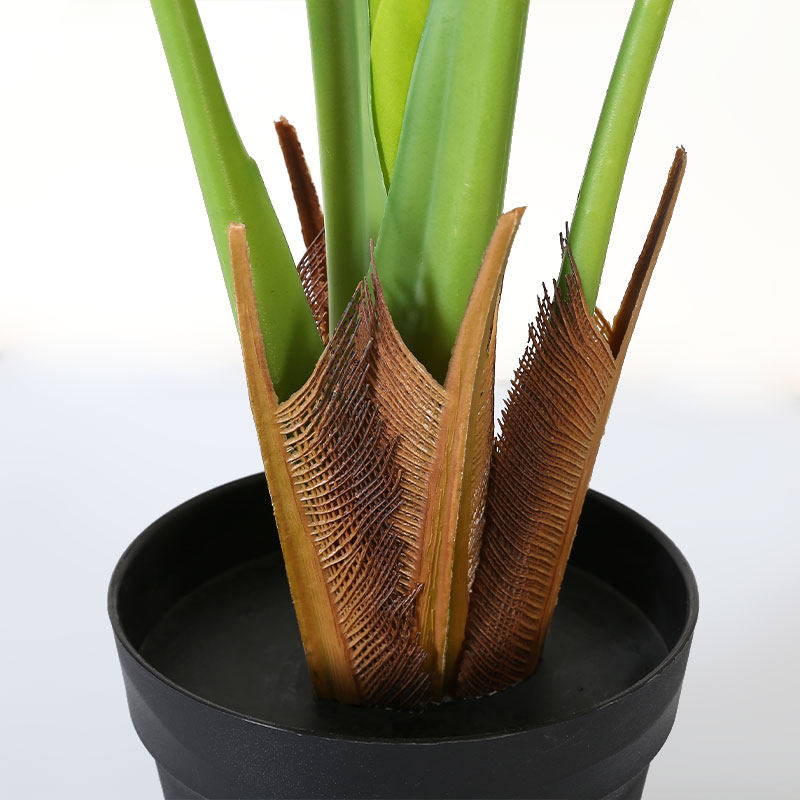 Artificial Alocasia Tree in Black Matte Planter's Pot